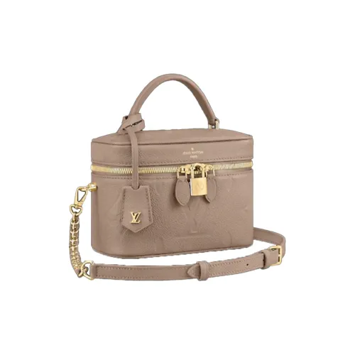 LOUIS VUITTON Vanity Коровья кожа Косметичка Сумка для макияжа Сумка через плечо Сумка на плечо Женская Цвет телесный
