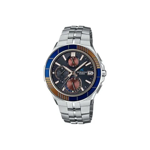 CASIO OCEANUS Кварцевый механизм Титан Ремешок Часы Мужские Черный циферблат