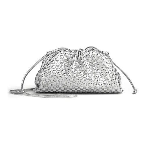 Bottega Veneta Bottega Veneta Luggage Collection Ткань Клатч Мини Женские Серебристый