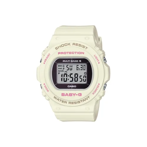 CASIO Baby G Classic Collection Кварцевый механизм Смольный ремешок Часы Женские Белый циферблат
