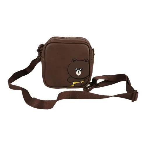 Лайнер LINE FRIENDS Летний Коллаборация Искусственная кожа Сумка через плечо Стандартная Унисекс Коричневый