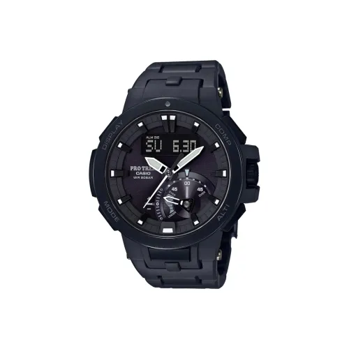 CASIO PRO TREK Collection Часы с двумя дисплеями Солнечный кварцевый механизм Часы для мужчин Черный циферблат