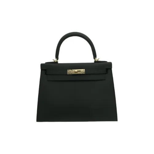 HERMES Эпсом Кожа Келли Сумка Женская Черная