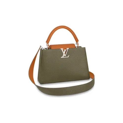 LOUIS VUITTON Capucines Сумка из коровьей кожи сумка через плечо маленькая женская хаки