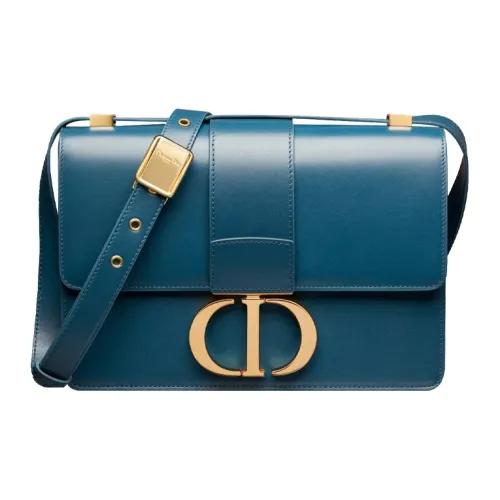 DIOR 30 Montaigne Телячья кожа Коробка Сумка через плечо Женская Стальной синий