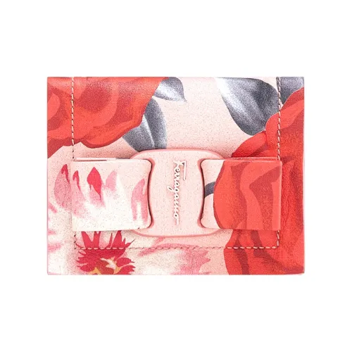 FERRAGAMO Viva Телячья кожа Держатель для карт Женские Светлый Родий Серый Черный