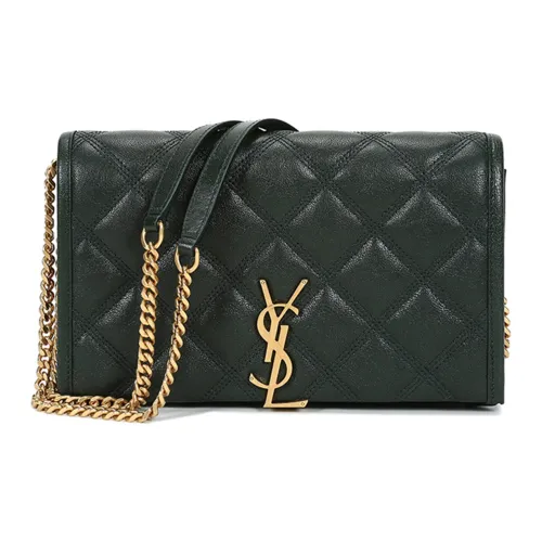 SAINT LAURENT Lambskin Crossbody Bag Shoulder Bag Women's Dark Green SAINT LAURENT Сумка через плечо из овечьей кожи плечевая сумка женская темно-зеленая