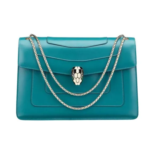 BVLGARI Сумка через плечо из коровьей кожи среднего размера женская озера синего цвета