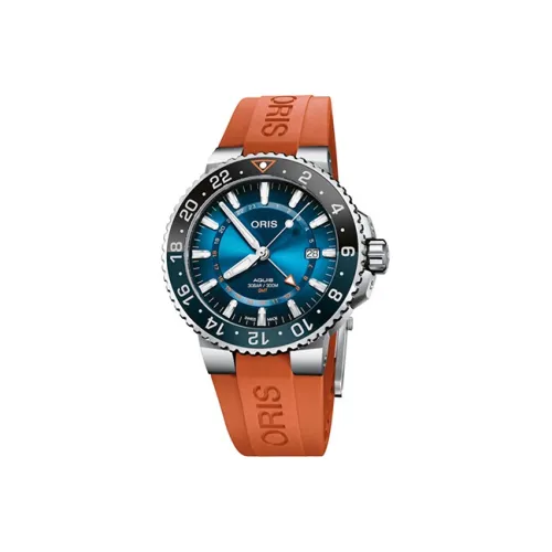 Oris Diving Collection Механический механизм Мужские часы Часы 43,5 мм Синий циферблат Корпус из нержавеющей стали Резиновый ремешок