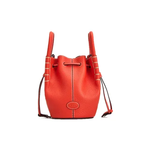 TOD'S Кожа Сумка-ведро Сумка через плечо Сумка мини Женская Апельсин