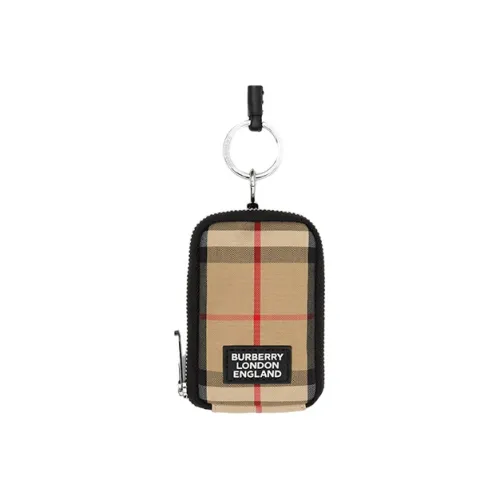 Burberry Винтаж Хлопок Монета Кошелек Держатель для карт Унисекс Архивный бежевый