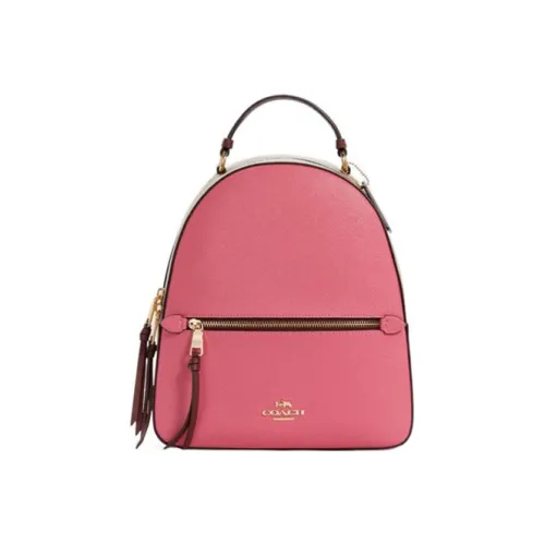 COACH Jordyn GRAIN LEATHER с Classic Canvas Рюкзак Большой Женские Розовый Хаки Candy Color