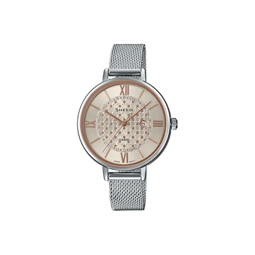 CASIO SHEEN Искрящийся Коллекция Кварцевый механизм Часы с золотым циферблатом SHE 4059M 4AU