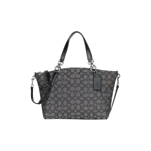 COACH Kelsey Жаккардовая ткань Сумка через плечо Сумка Маленькая Женская Черная Серый