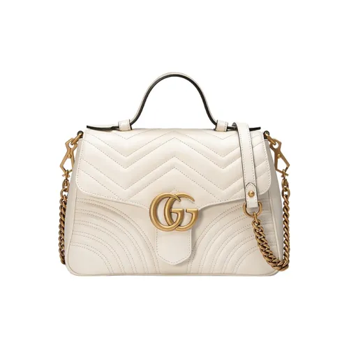 GUCCI Marmont Кожа Сумка через плечо Сумка Маленькая Женская Белая