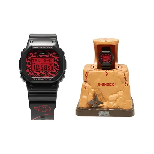 CASIO SQUAD Series Naruto Collaboration Edition Кварцевый механизм Смольный ремешок Часы Мужские часы Красный циферблат часов