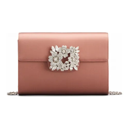 Roger Vivier Satin Chain Crossbody Bag Mini Women's Pink