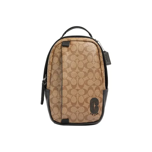 COACH Edge Искусственная кожа с кожаными вставками Сумка через плечо Sling Сумка Средний Мужской Хаки