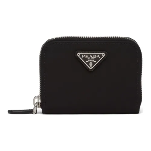 PRADA Ткань Кошелек Держатель для карт Кошелек для монет Маленький Женский Черный