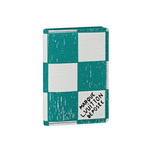 LOUIS VUITTON Sunset Painted Series Коровья кожа Кошелек Мужской Озеро Вода Синий