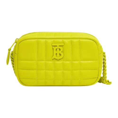 Burberry Lola Сумка Лоскутное шитье Овечья шкура Camera Сумка Мешок для хранения Сумки через плечо Сумка на плечо Женская Ярко-желтая