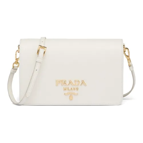 PRADA Saffiano кожа сумка через плечо мини женская белая