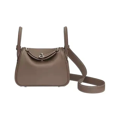HERMES Lindy Swift Телячья кожа Сумка через плечо Сумка Мини Женская 18 этуп слоново-серый