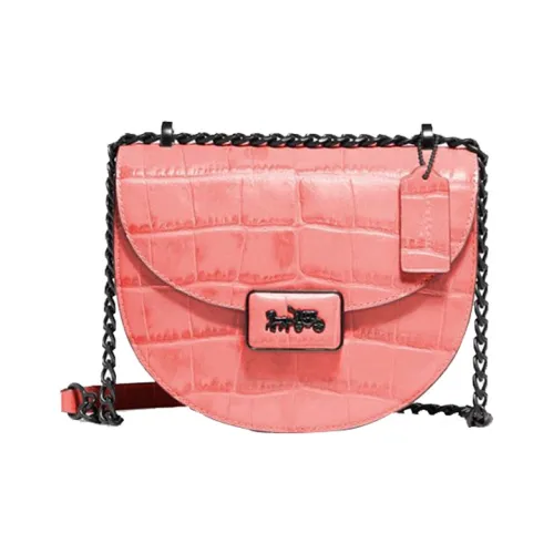 COACH Alie Кожа Седло Сумка Сумка через плечо Маленькая Женская Конфетно-розовая