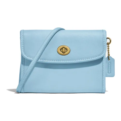 COACH Turnlock Кожа Монета Кошелек Через плечо Кошелек Женский Северная Каролина Синий