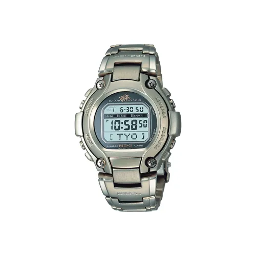 CASIO MR G Series Электронные Механические Часы из Титанового Сплава с Ремешком Серебристый Циферблат Мужские Часы