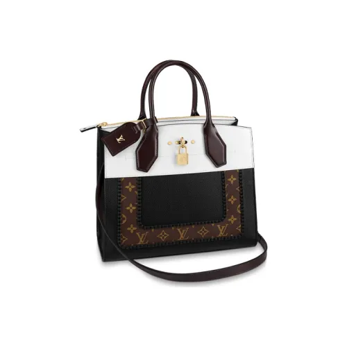 LOUIS VUITTON City Steamer Коровья кожа Сумка Средний Женские Черный Белый