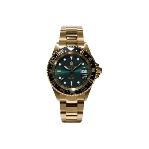 A BATHING APE Bape Watch Коллекция Кварцевый механизм Металлический ремешок Часы Унисекс Зеленый циферблат 1F80 182 045