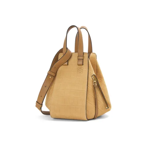 LOEWE Hammock Замша Hammock Сумка Сумка Сумка через плечо Сумка через плечо Маленькая Женская Темно-Золотая