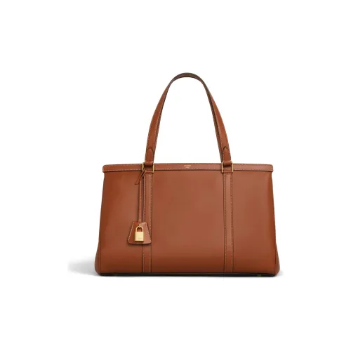 CELINE 16 Гладкая Телячья Кожа Сумка-тоут Женская Коричневая