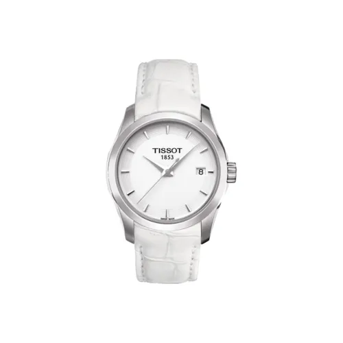 TISSOT Kutu Collection Кварцевый механизм Женские часы 32 мм Белый циферблат Корпус из нержавеющей стали Кожаный ремешок
