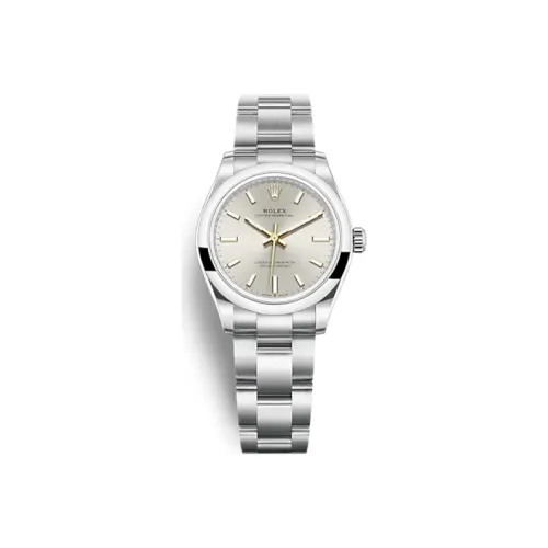 ROLEX Автоматический Механический Movement Женские Oyster Perpetual Часы 31 мм Серебряные