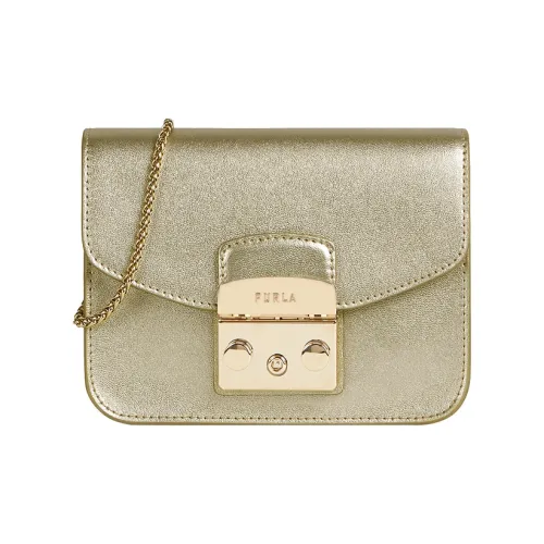 Furla Metropolis Collection Кожа Сумка через плечо Мини Женская Серебряный