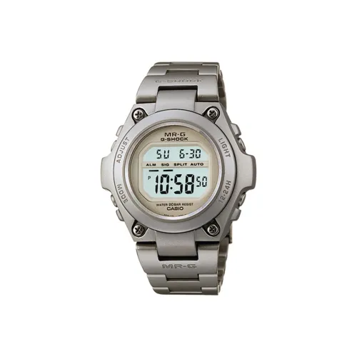 CASIO MR G Series Электронные Механические Часы из Титанового Сплава с Ремешком Серебристый Циферблат Мужские Часы
