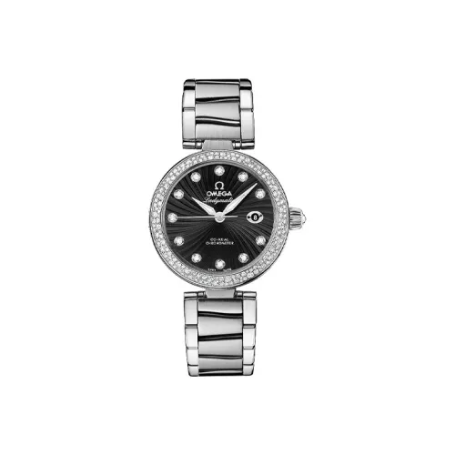 OMEGA Автоматический Механический Movement Женские Saucer Fly Series LADYMATIC Часы 34 мм Черные
