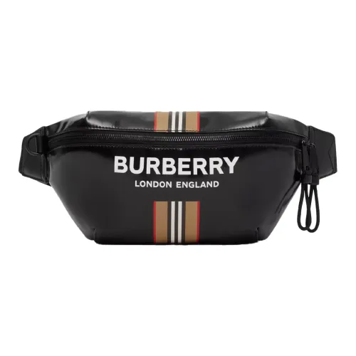 Burberry Canvas Бананка Sling Сумка через плечо Стандартная Мужская Черная