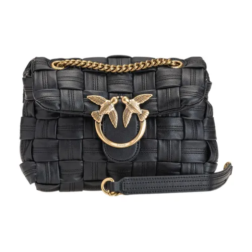 PINKO Puff Полиуретан Pillow Bag Bird Bag Swallow Bag Crossbody Bag Shoulder Bag Women's Black Black Gold