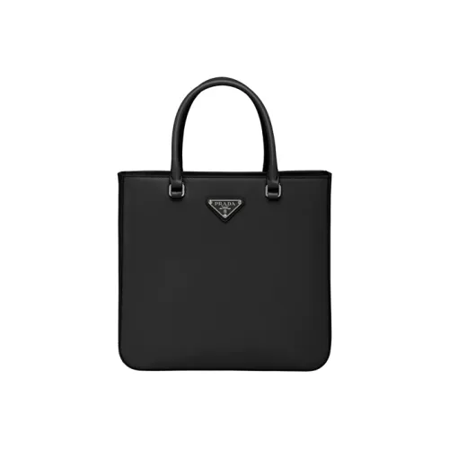 PRADA Блестящая кожа сумка-тоут сумка для покупок женская черная