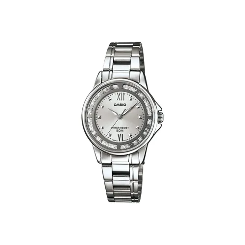 CASIO Standard Series Кварцевый механизм часы с ремешком из нержавеющей стали женские часы серебристый циферблат