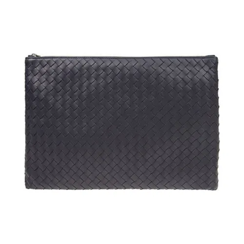 Bottega Veneta Intrecciato Sheepskin Envelope Clutch Women's Black Bottega Veneta Intrecciato Sheepskin Конверт Клатч Женские Черный