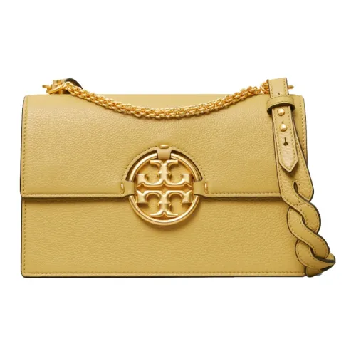 TORY BURCH Miller Коровья кожа зернистая текстура аккордеонная сумка портативная сумка через плечо женская восковый желтый