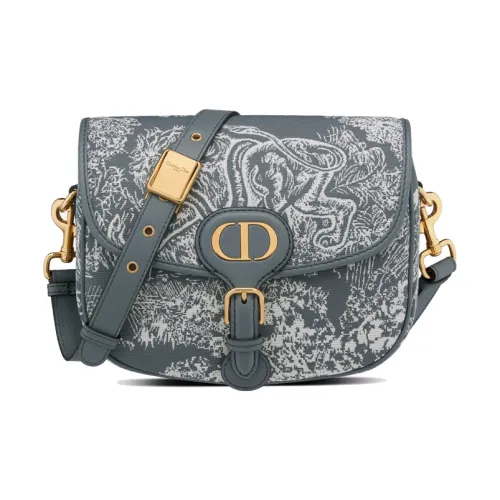 DIOR Bobby Жаккардовая ткань Одно плечо Сумка Средний Женский Серый