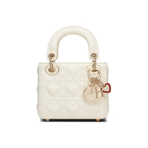 DIOR Lady Dior Sheepskin Сумка Lady Dior Сумка с цепочкой Сумка на плечо Ручная сумка Сумка через плечо Extra Mini Women's White