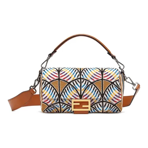 FENDI Baguette Телячья кожа Сумка через плечо Сумка среднего размера Женская Многоцветная