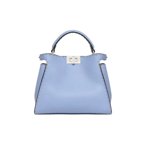 FENDI Peekaboo Сумка через плечо из телячьей кожи женская светло-синяя