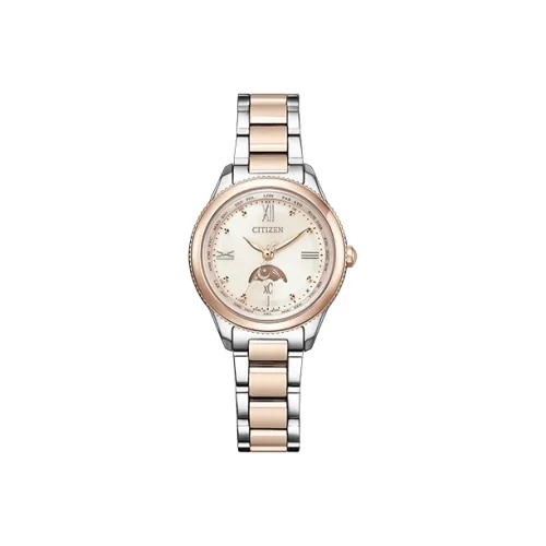 CITIZEN Ecology Drive Collection Светильник Кварцевый механизм Титан Ремешок Часы Женские Золотистый циферблат EE1005 54